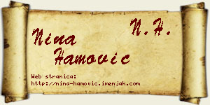 Nina Hamović vizit kartica